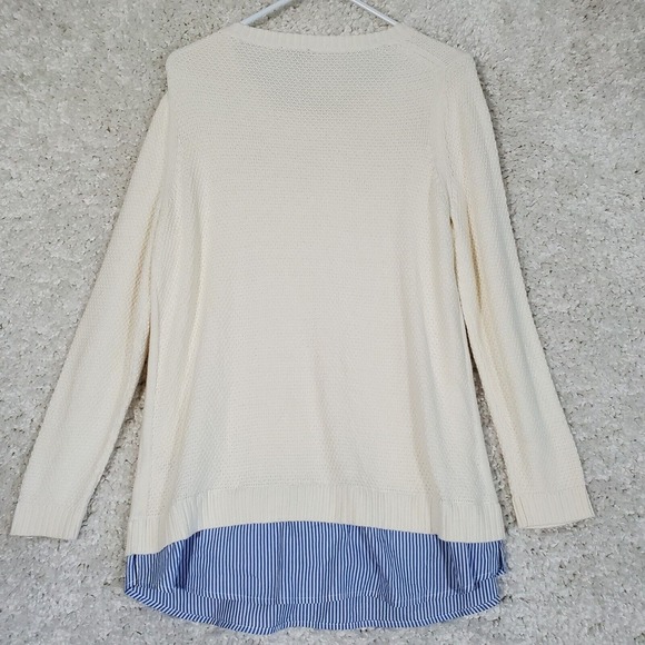 Talbots Women Faux Blouse Sweater Size 1X Petite Preppy Office Knit Classic - Picture 8 of 12